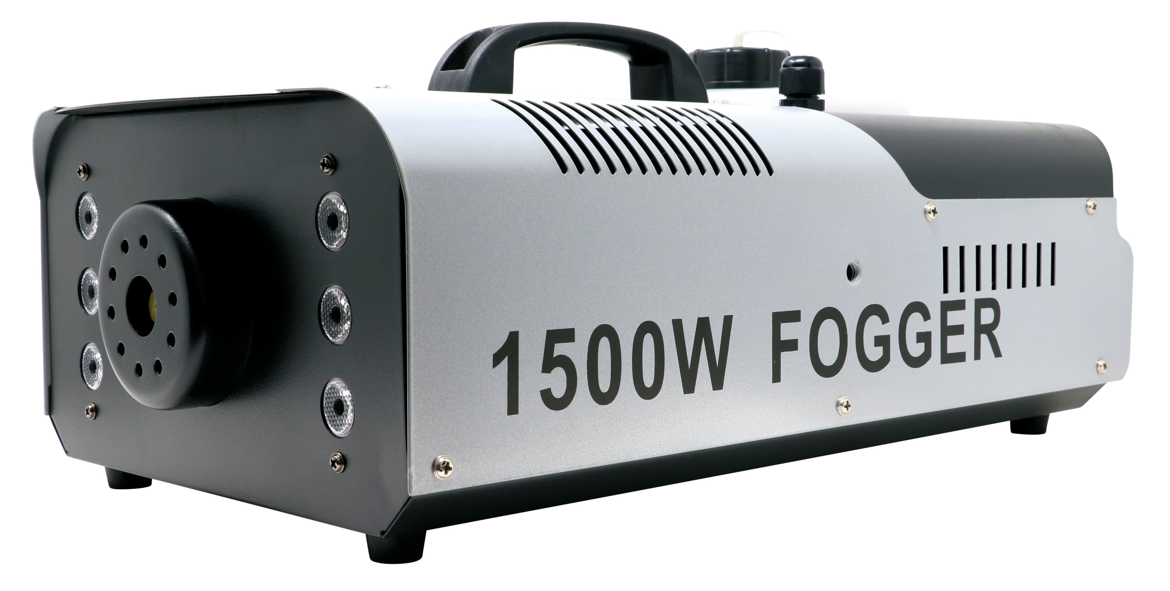 Røgmaskine med lys og fjernbetjening, 1500 W