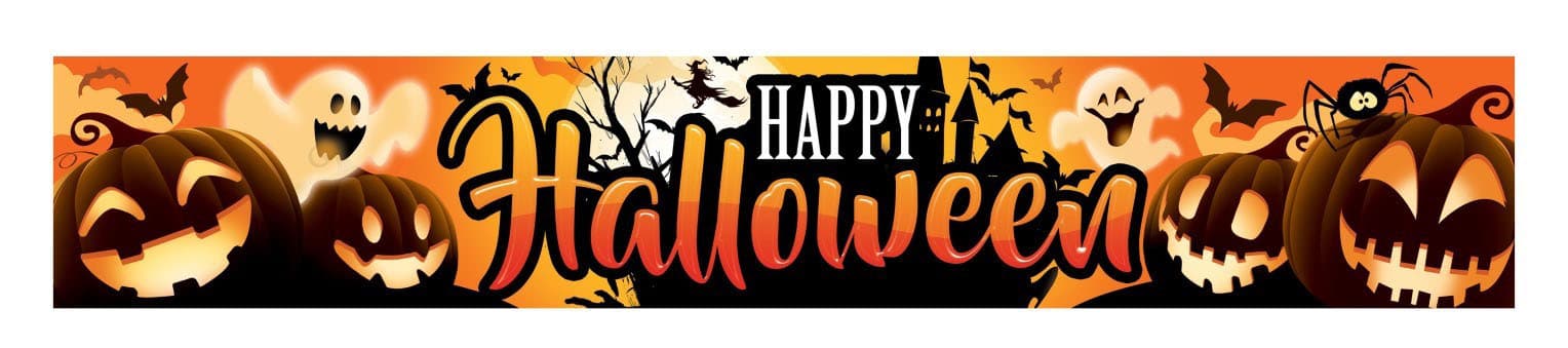 Stofbanner "Happy Halloween", 290 × 50 cm