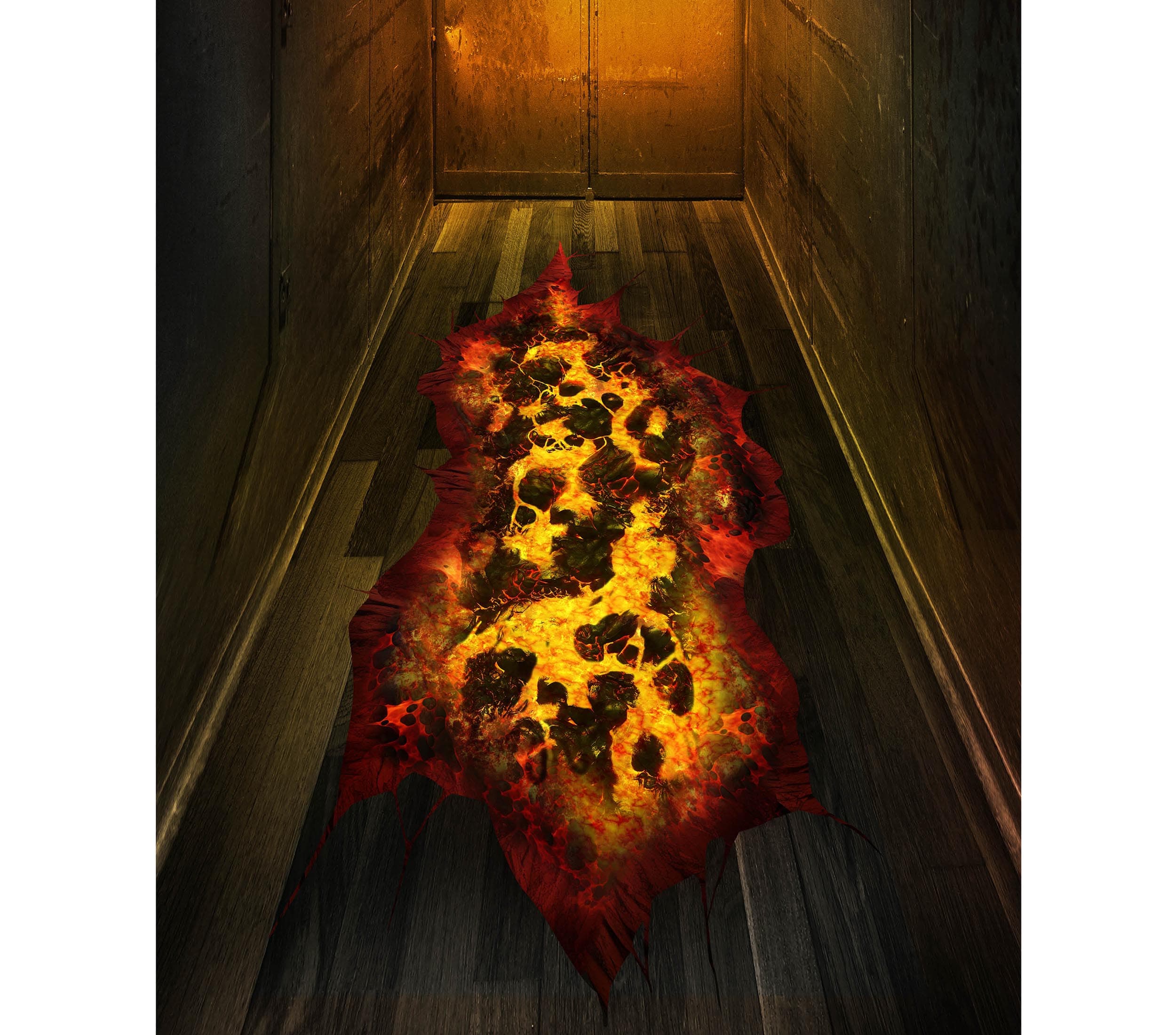 Gulvklistermærke med lava 30 × 90 cm