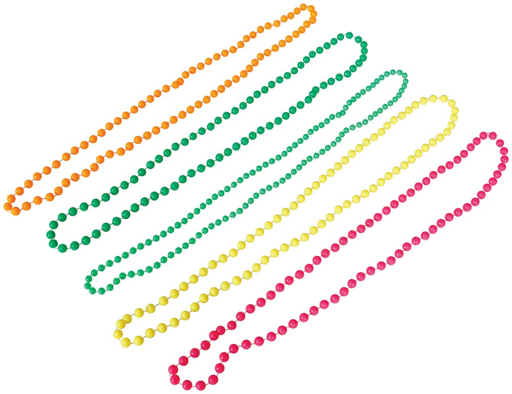 Sæt med 4 halskæder med neonperler, til voksne