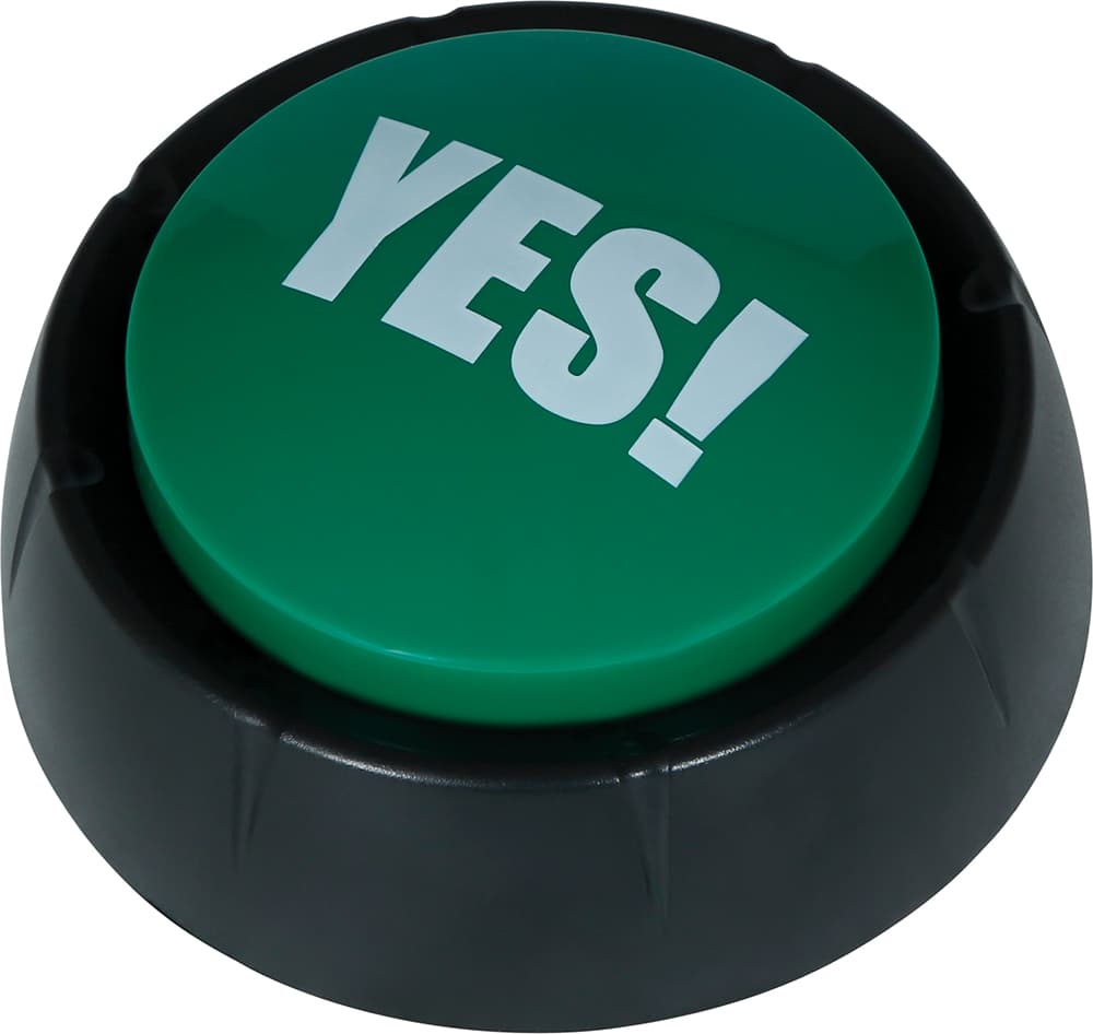 2 buzzerknapper "Yes!" og "No!", 9 cm