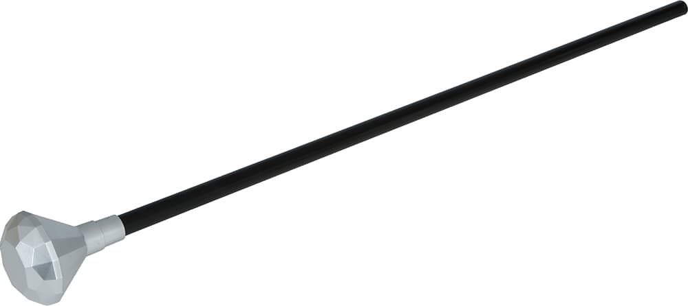 Sølvfarvet stok med diamant, 85 cm