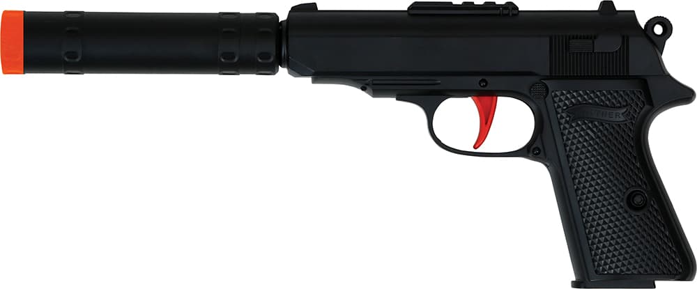 Pistol med lyddæmper, 29 cm