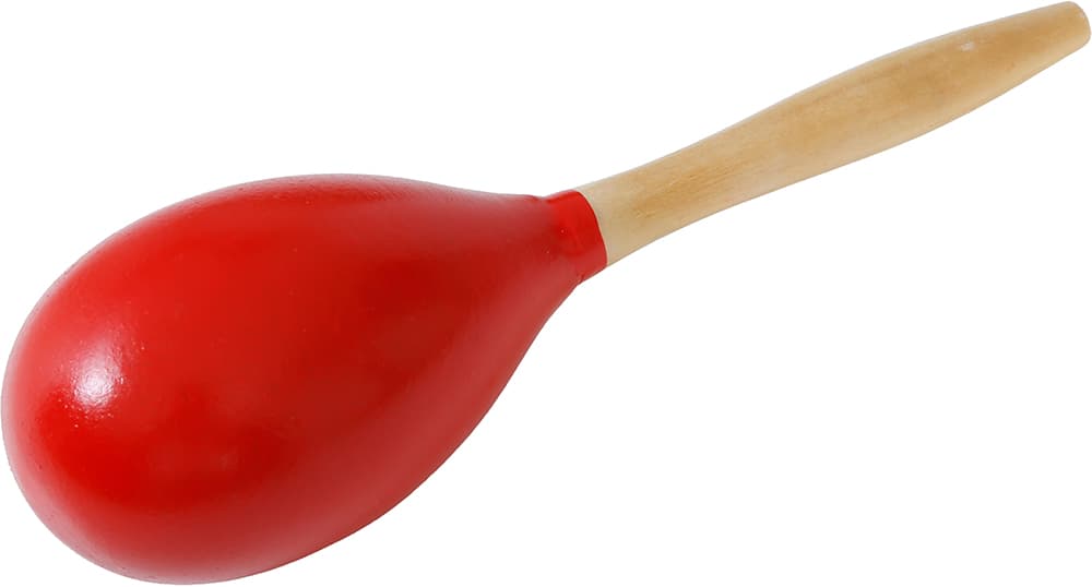 Rød maraca i træ 20 cm