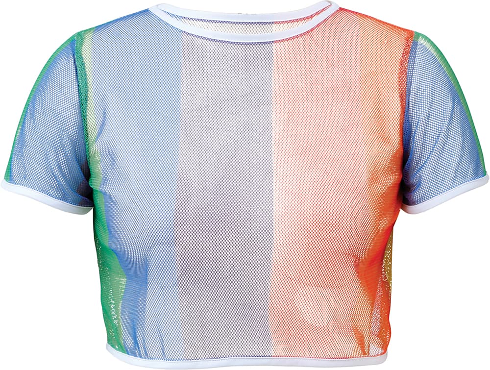 Regnbuefarvet net-T-shirt til damer