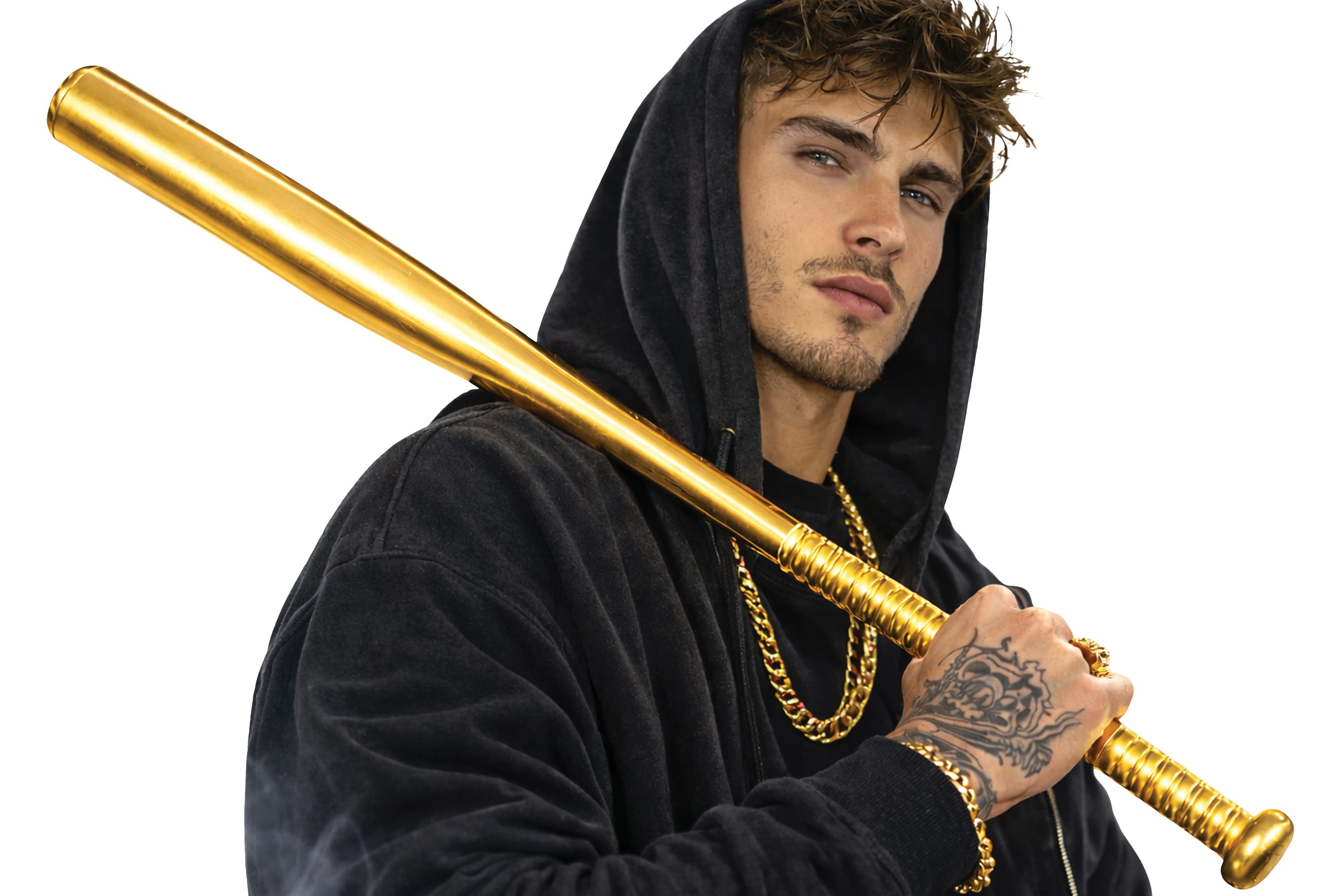 Baseballbat i PVC, guld, 70 cm
