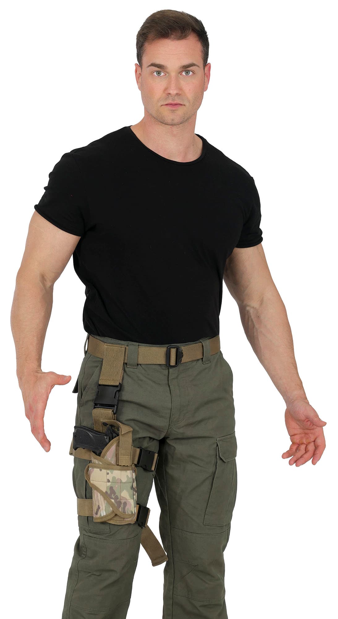 Hylster med pistol, grøn