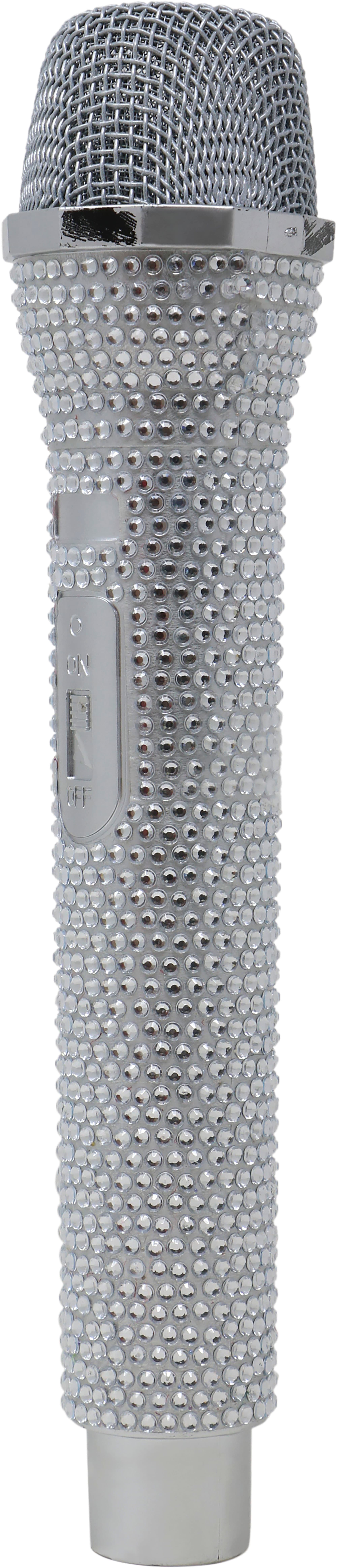 Mikrofon i PVC, sølv, 24 cm