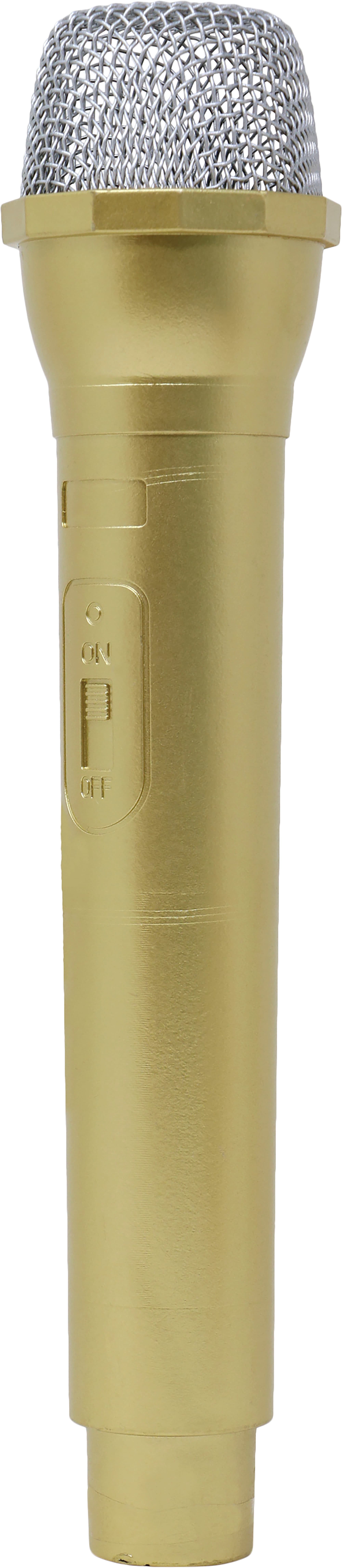 Mikrofon i PVC, guld, 24 cm