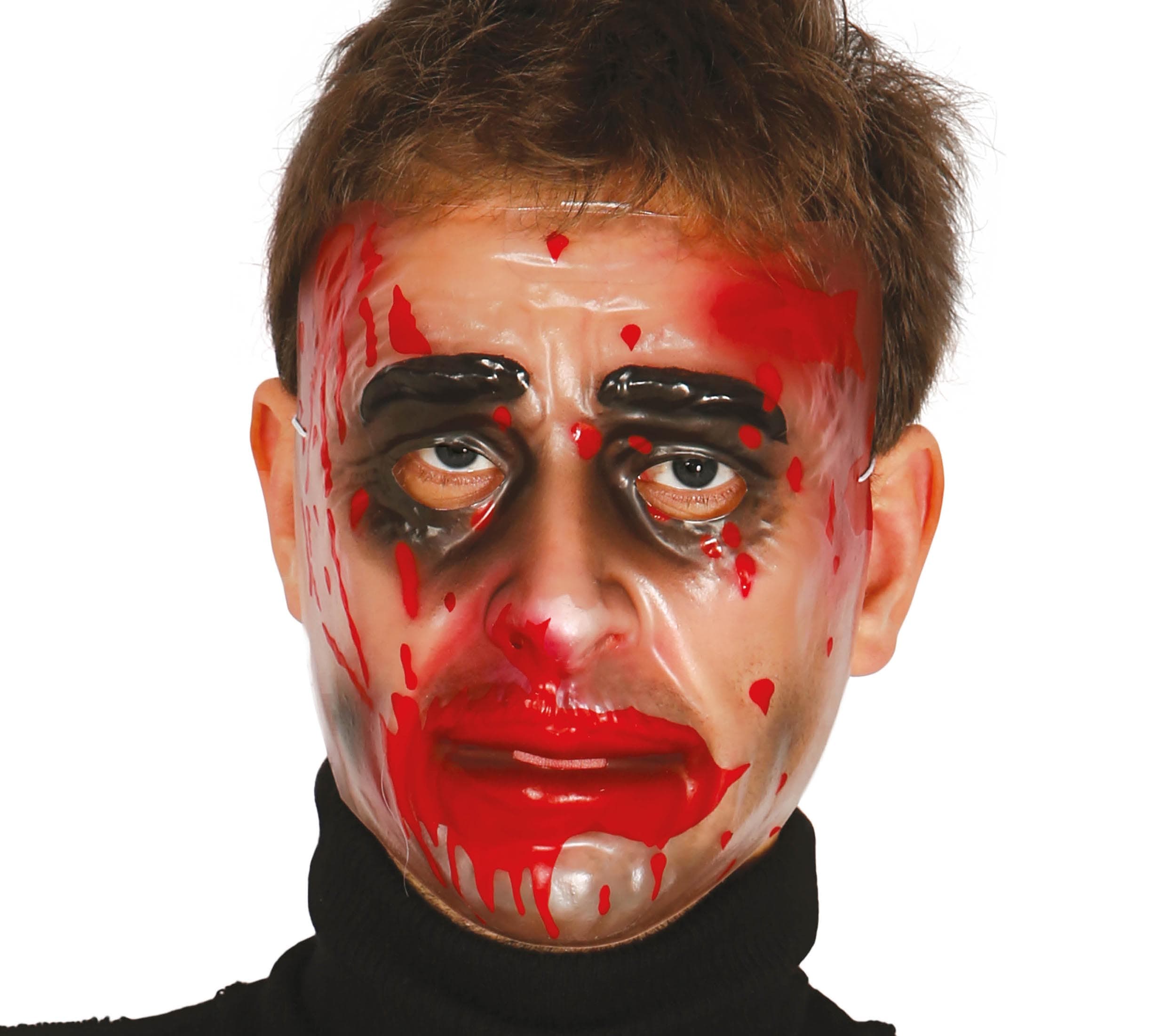 Gennemsigtig mandemaske med blod, PVC