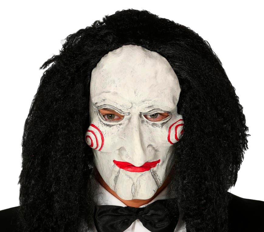 Dukkemaske med hår, latex