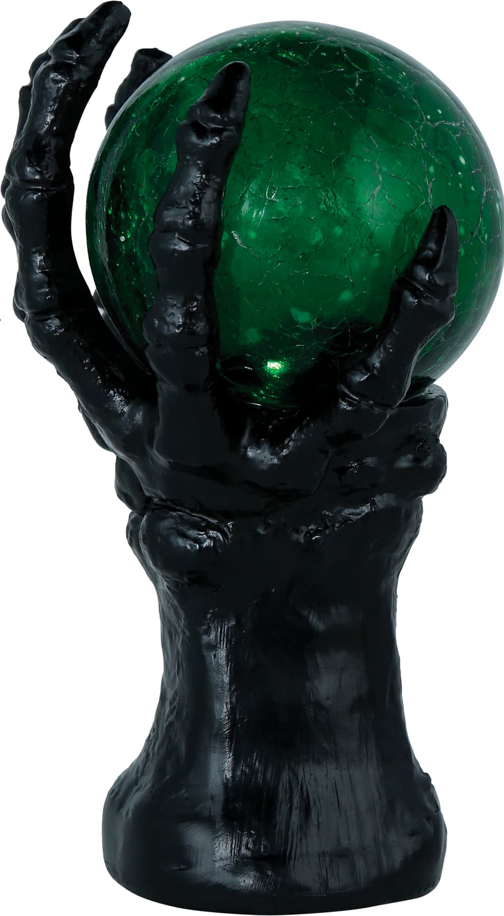 Hånd med lysende krystalkugle, 14,5 × 8 cm