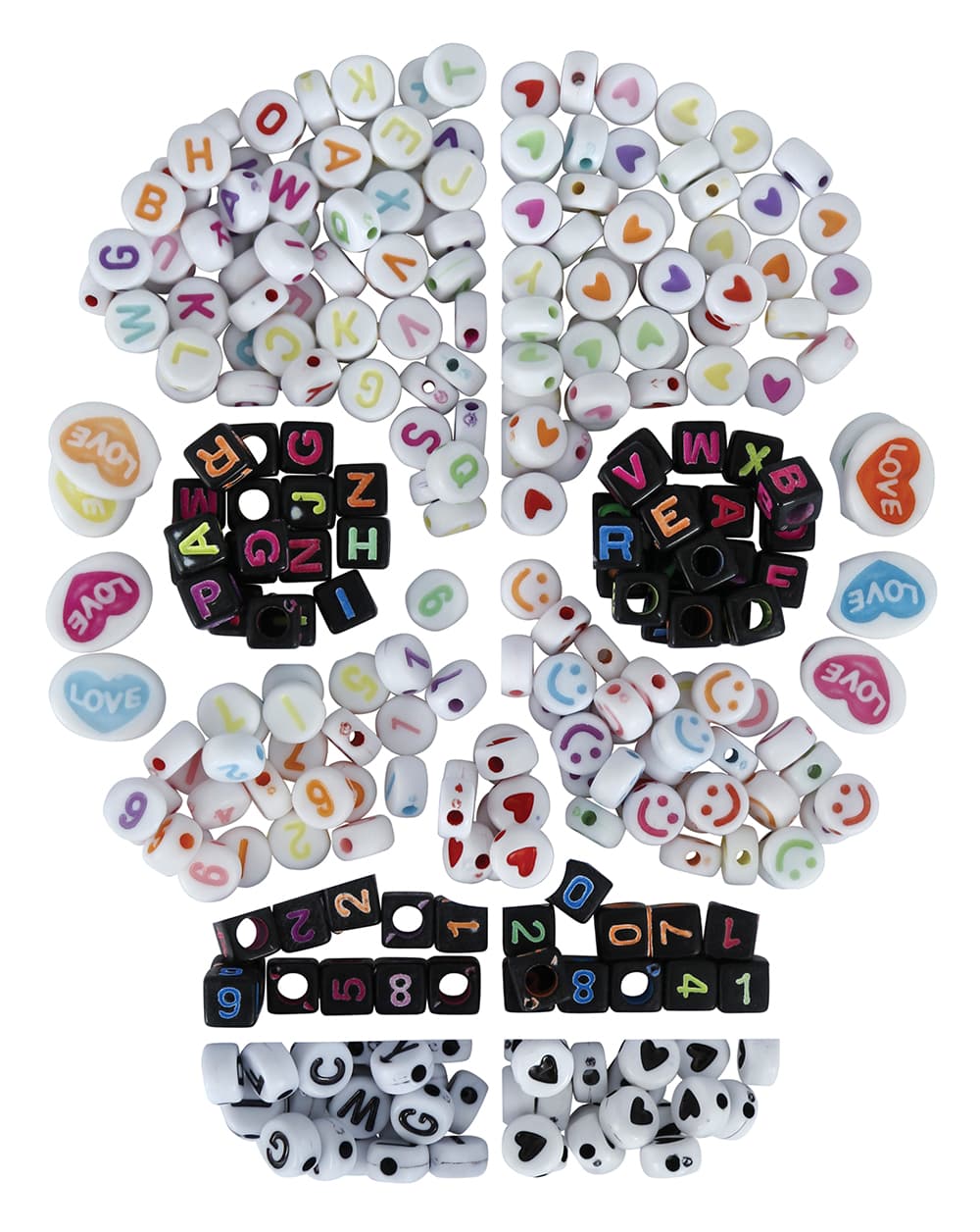 Kranieæske med 270 dele til halloweenarmbånd, gør-det-selv