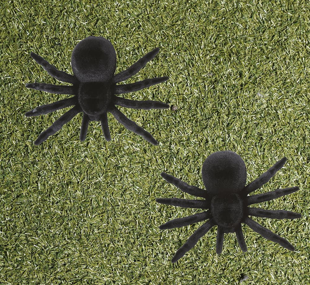 Pakke med 2 edderkopper i PVC, 10 cm