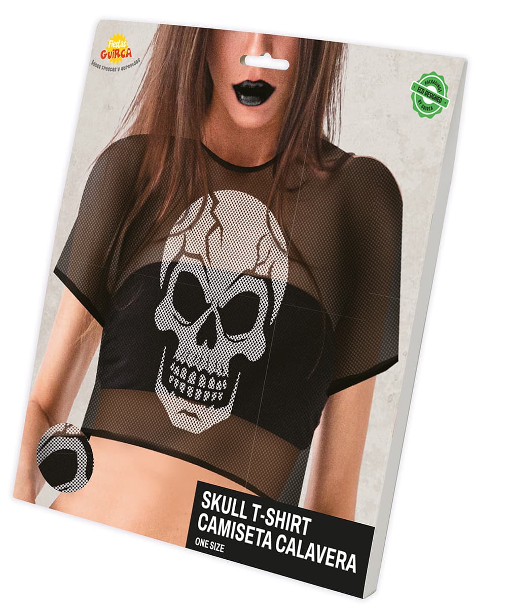 Croptop-T-shirt med kranie
