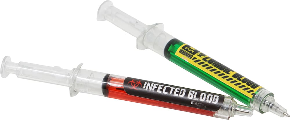 Kuglepen med inficeret blod