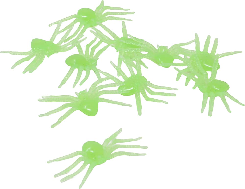 Pose med 10 fluorescerende edderkopper, 5 cm