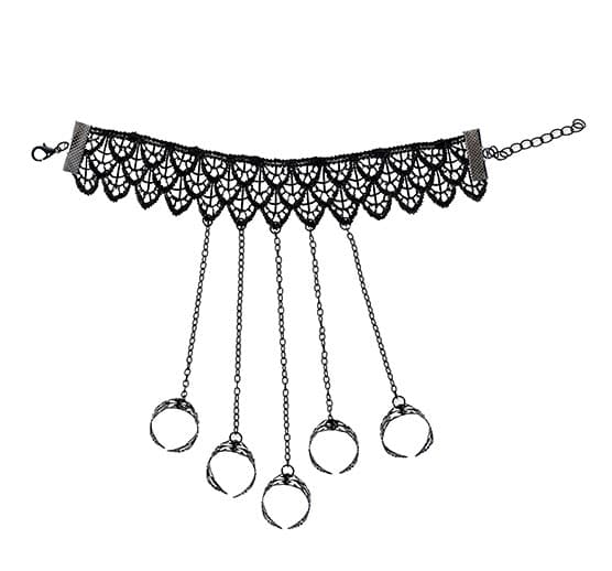 Gotisk armbånd med ringe, metallic