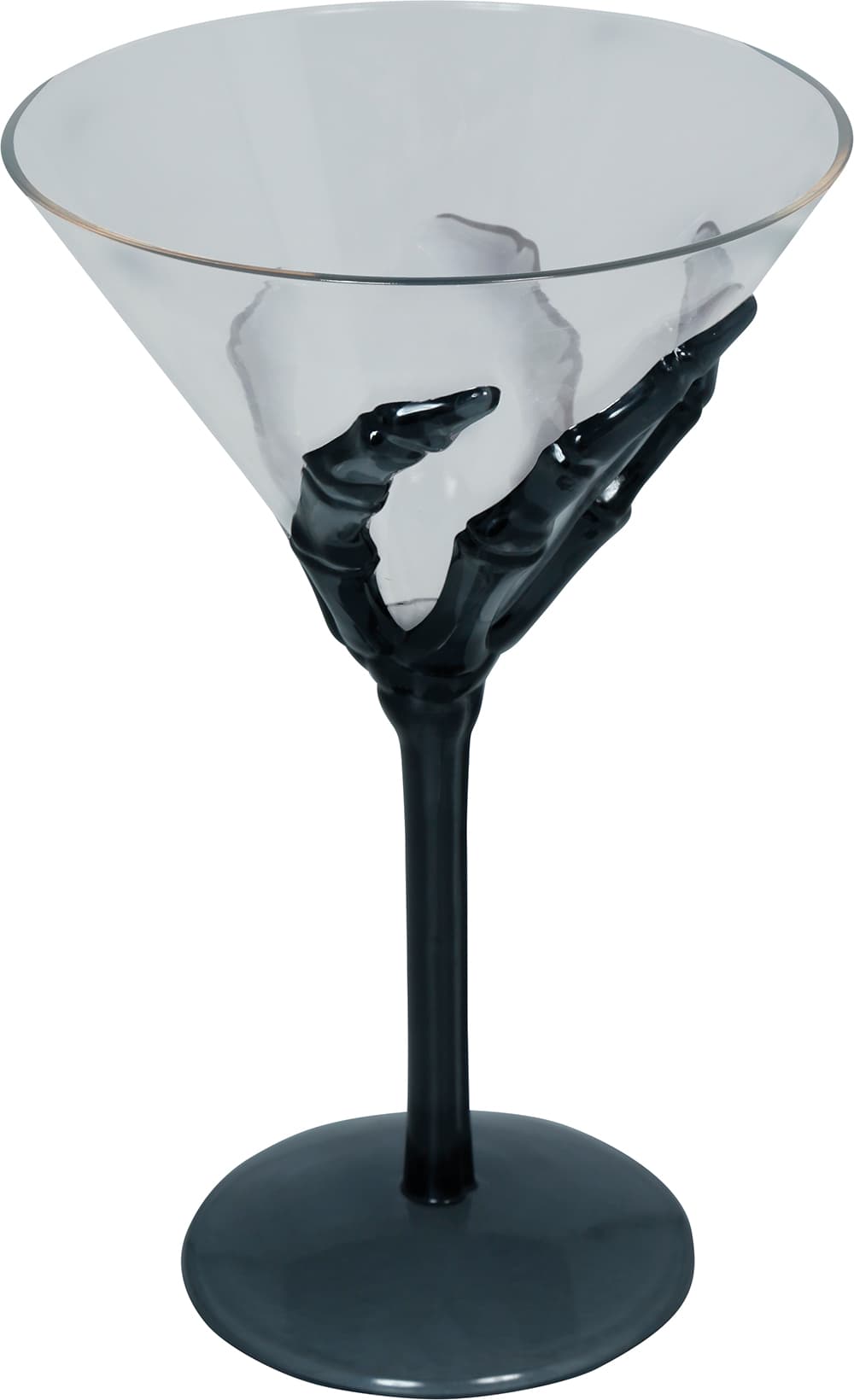 Cocktailglas med skelethånd, PVC, 18 cm