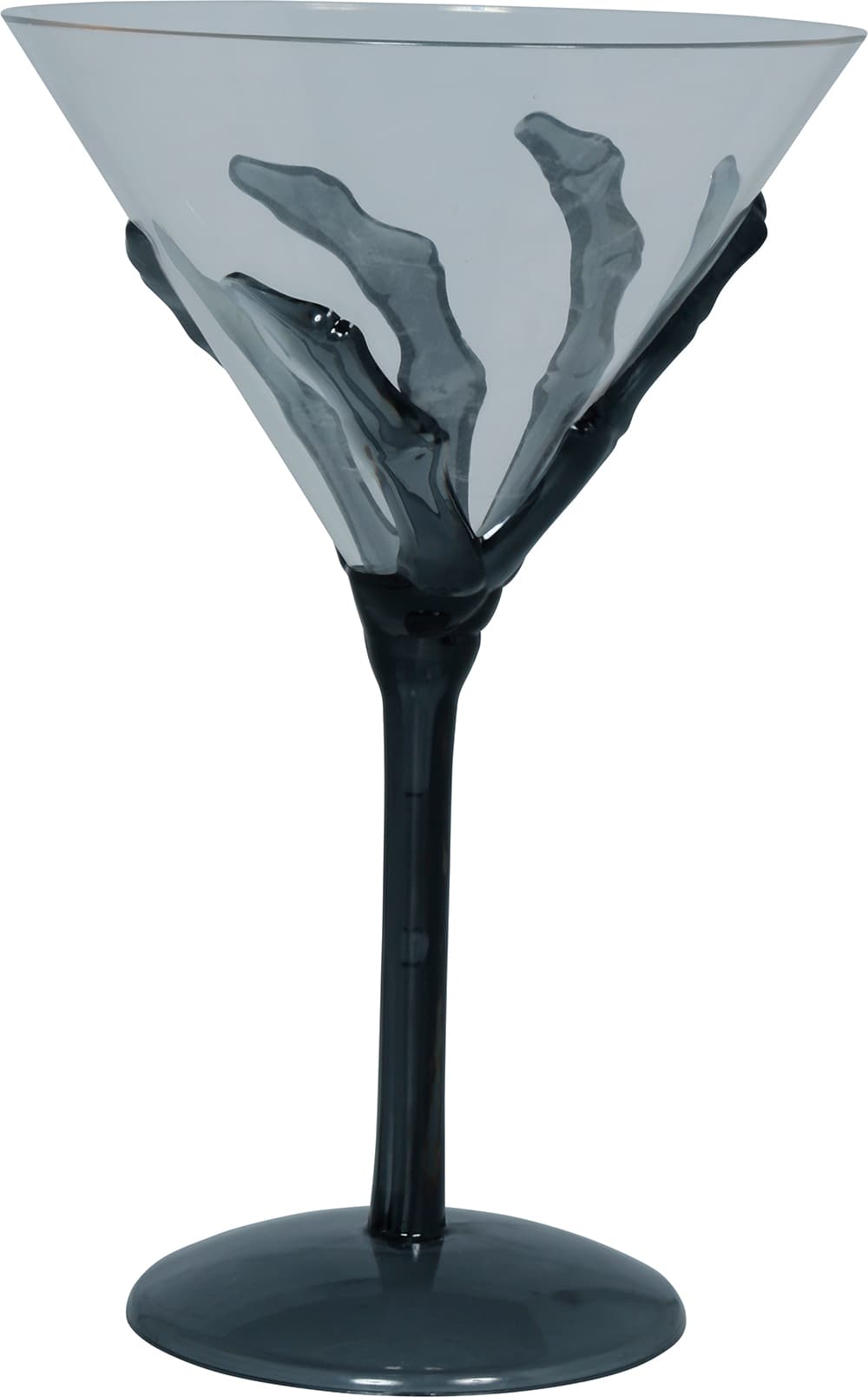 Cocktailglas med skelethånd, PVC, 18 cm