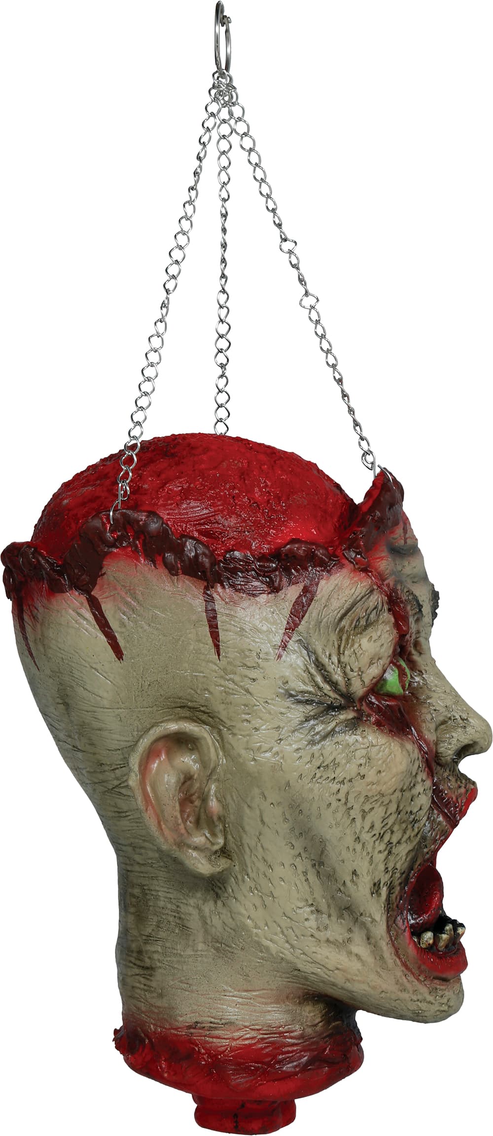 Hængende hoved med kæder, latex, 27 cm