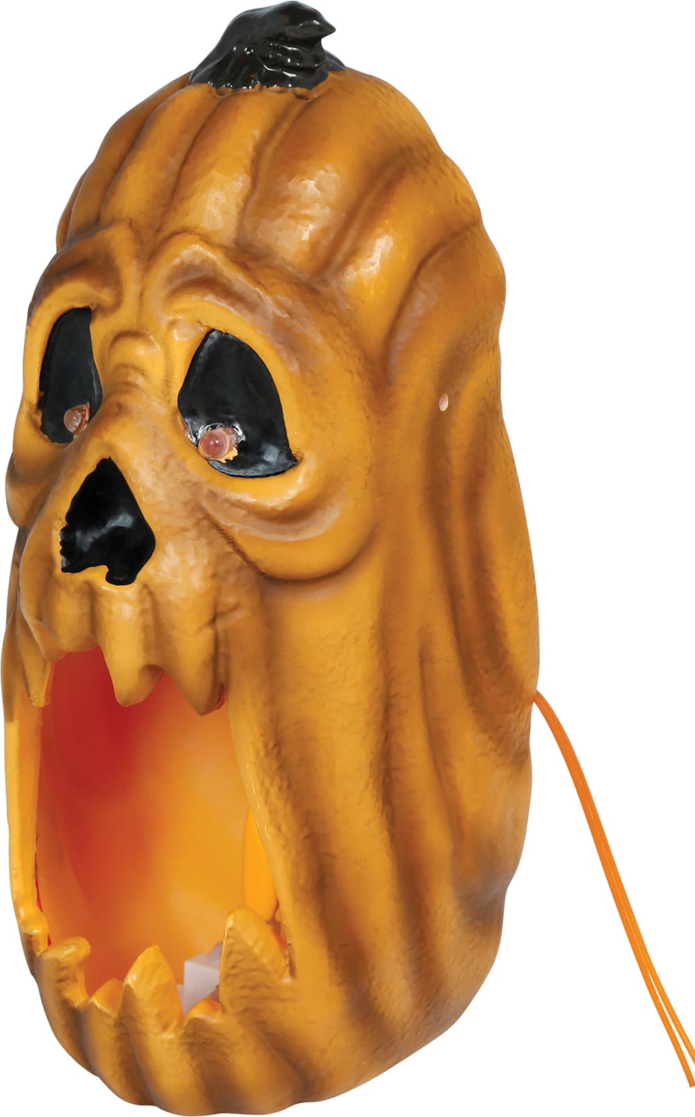 Græskarlys, LED med flammeeffekt, PVC, 20 cm