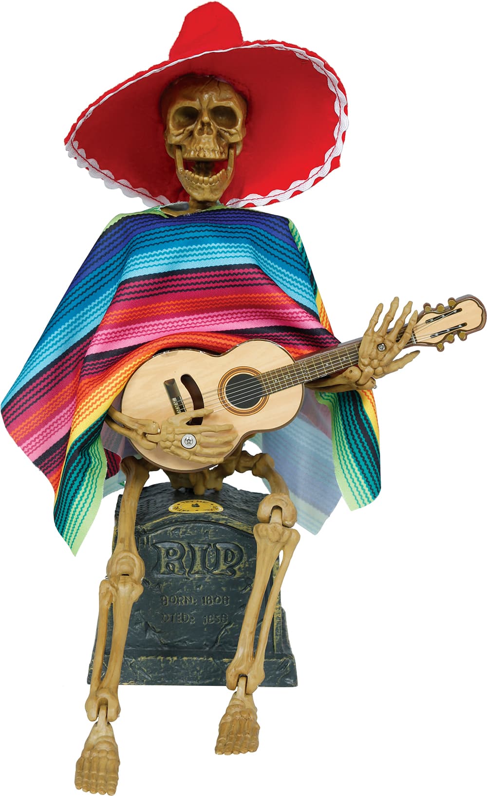 Mexicansk skelet med lys, lyd og bevægelse, 32 × 10 cm