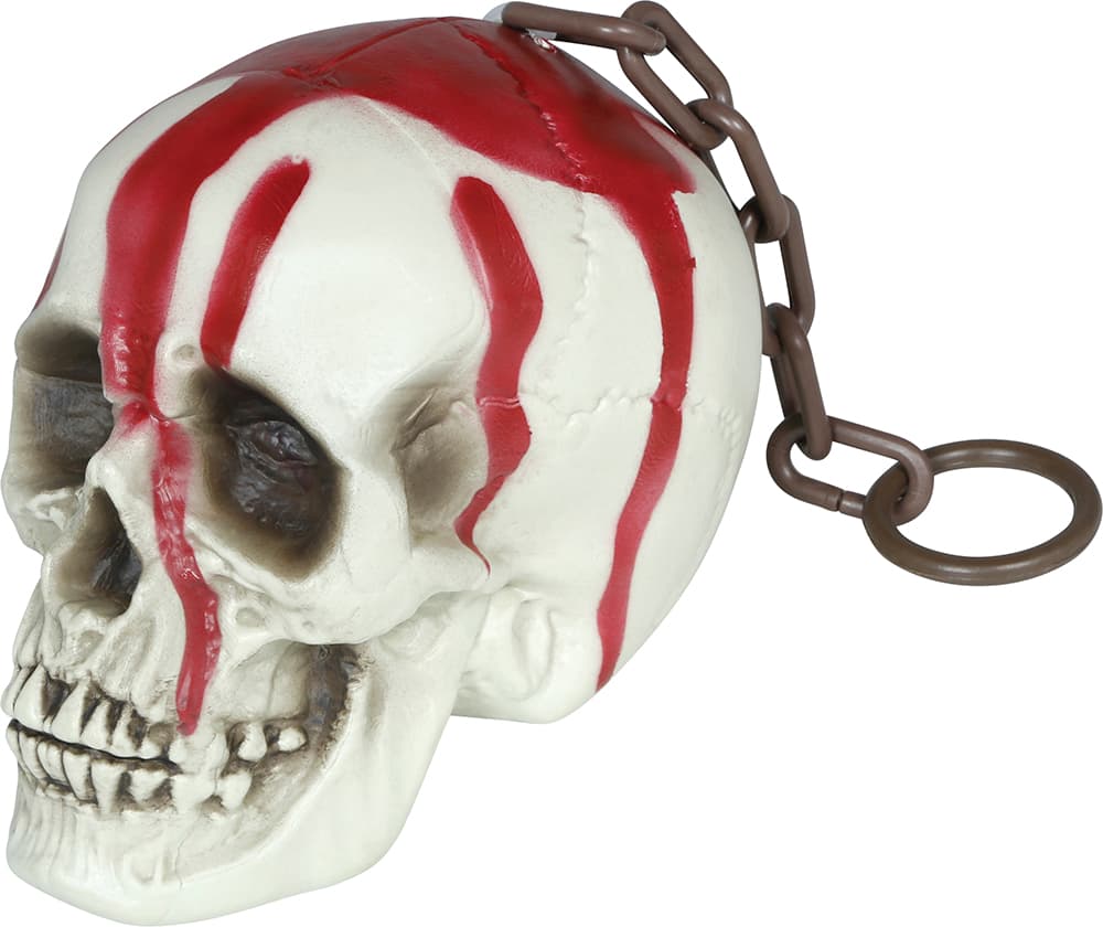 Blodigt kranie med kæde, PVC, 20 cm