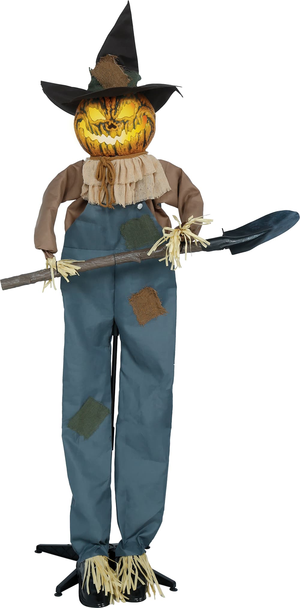 Græskar-skrækfigur, 190 cm, lys, lyd og bevægelse