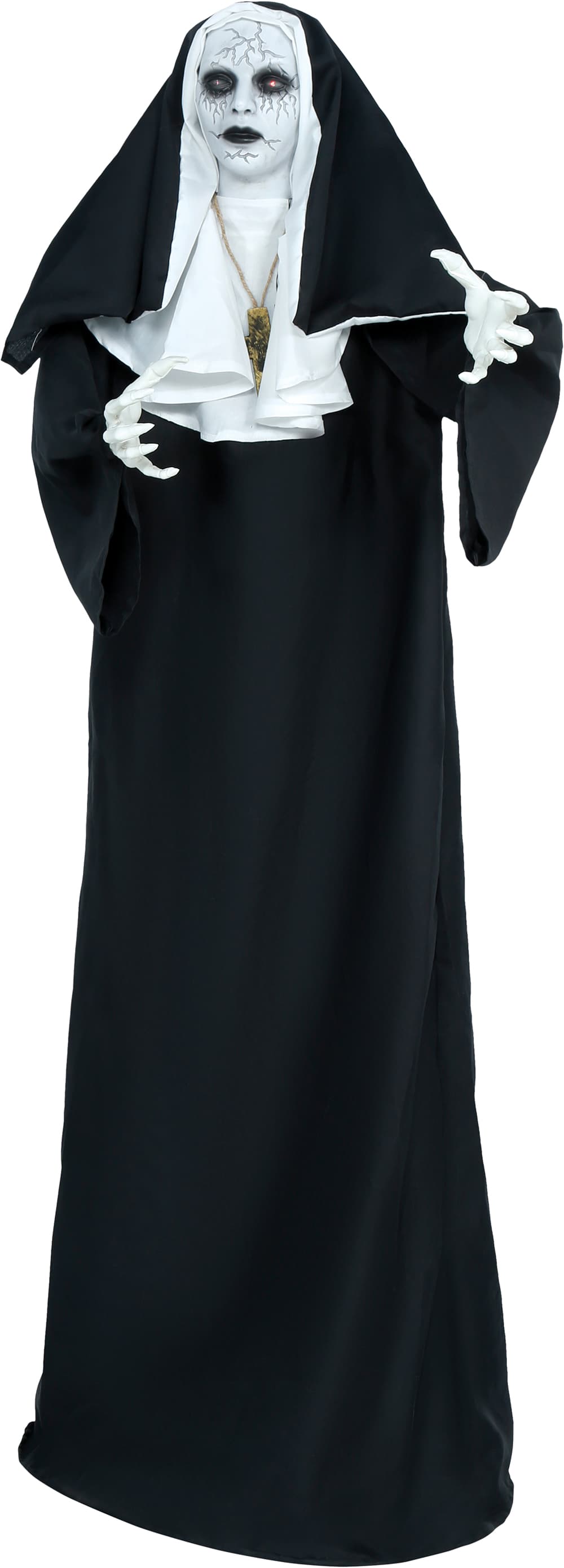 Skræknonne med stativ, lys, lyd og bevægelse, 150 cm