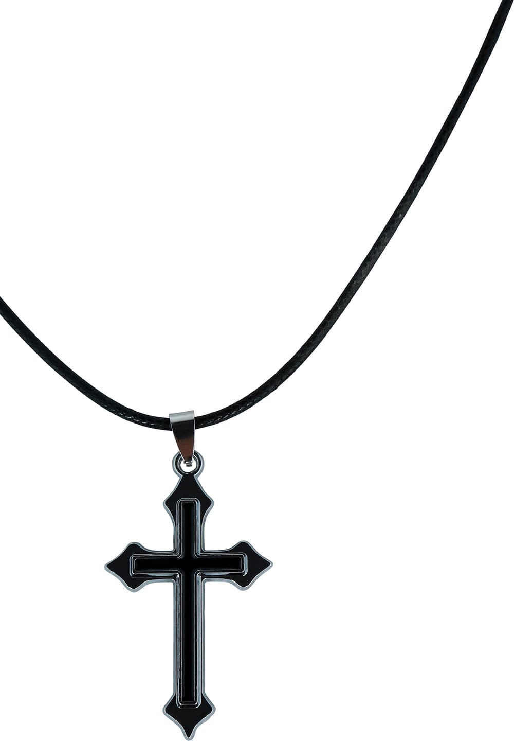 Halskæde med kors, metal, 5 cm