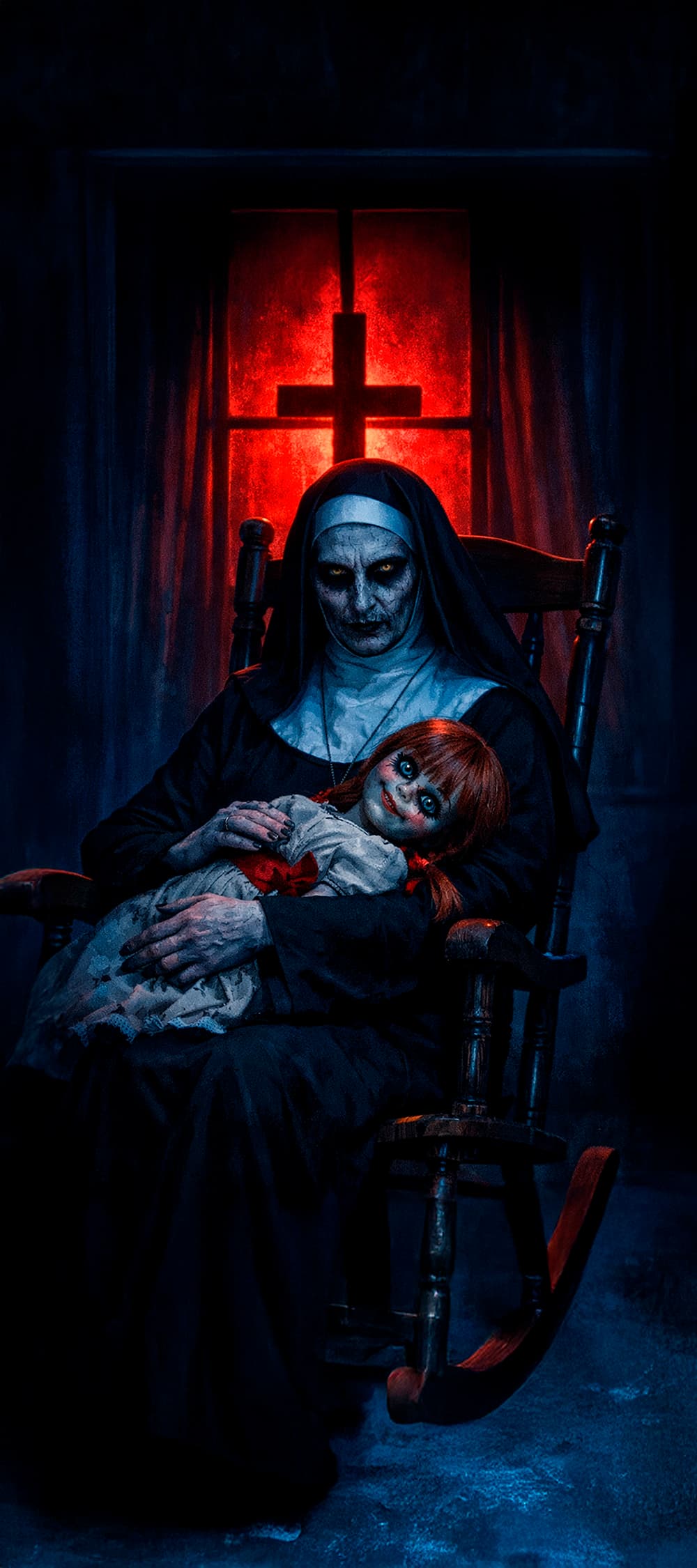 Dørdekoration med nonne, 80 × 180 cm