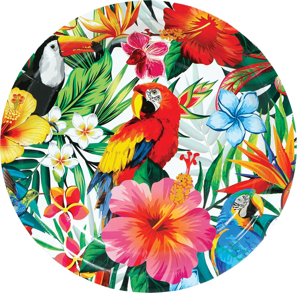 Pose med 6 Hawaii-tallerkener, 23 cm