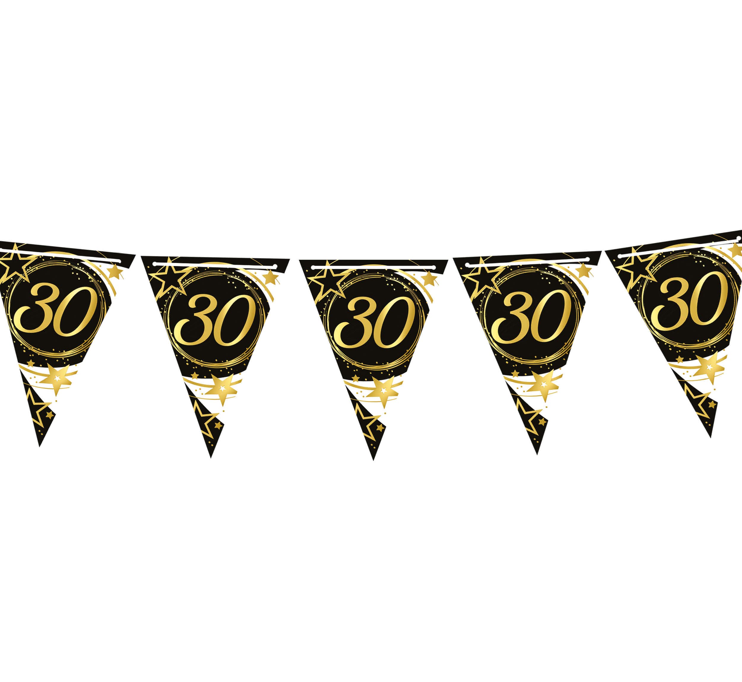 Vimpelguirlande 30 år 300 cm, 19 × 27 cm, papir