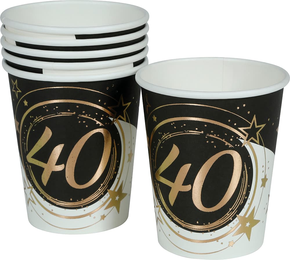 Pose med 6 bægre 40 år, 240 ml, 9 cm