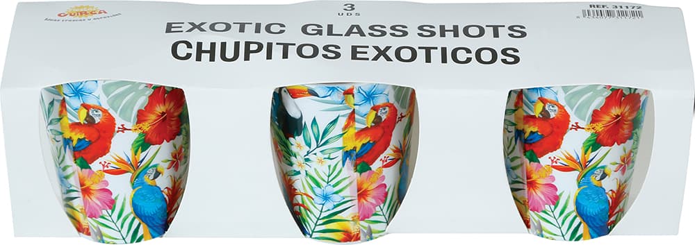 3 Hawaii-shotglas, 5 × 6 cm