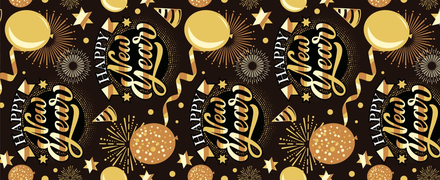 Bordløber "Happy New Year", 28 × 300 cm
