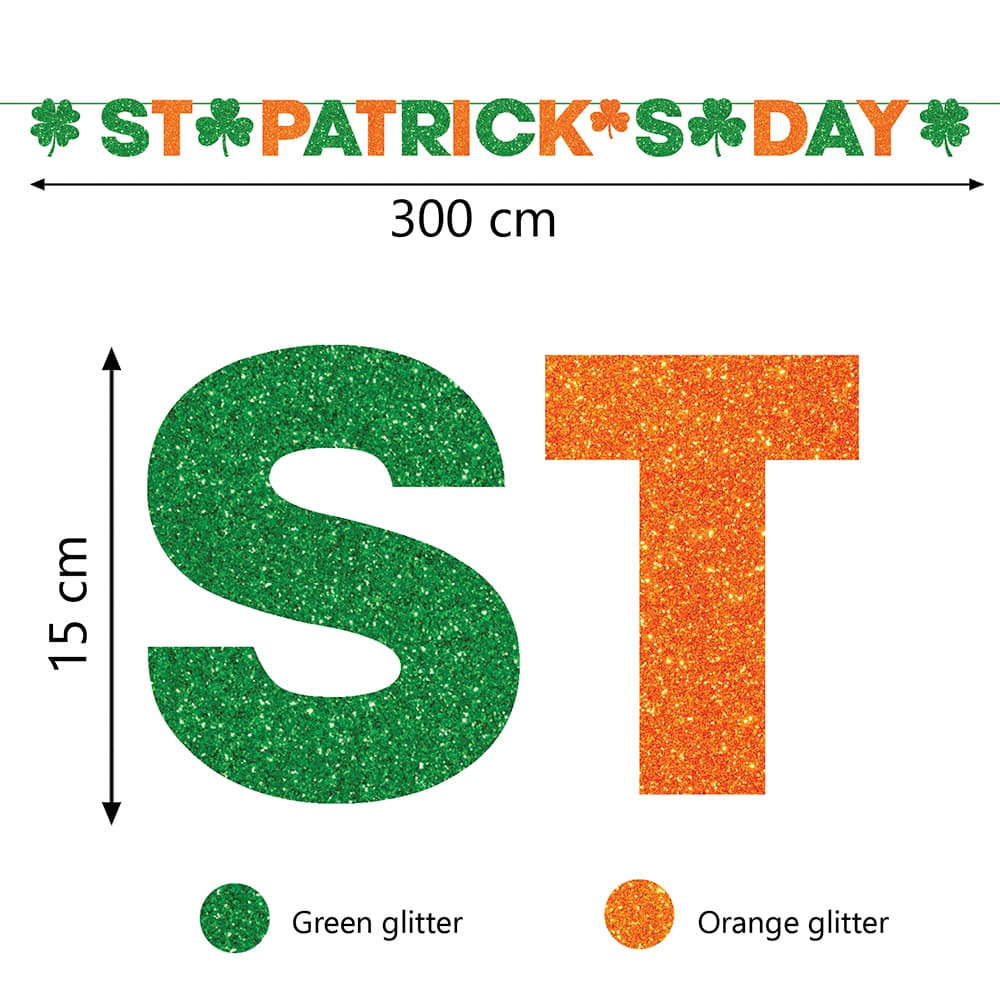St. Patrick-guirlande 300 cm