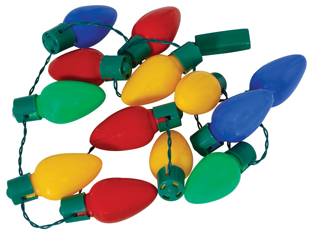 Rund guirlande med 12 farverige LED'er, batteridrevet