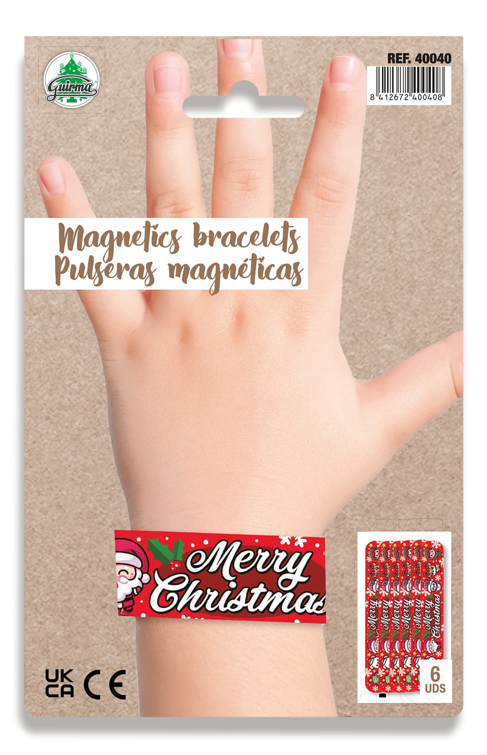 6 assorterede magnetiske julearmbånd