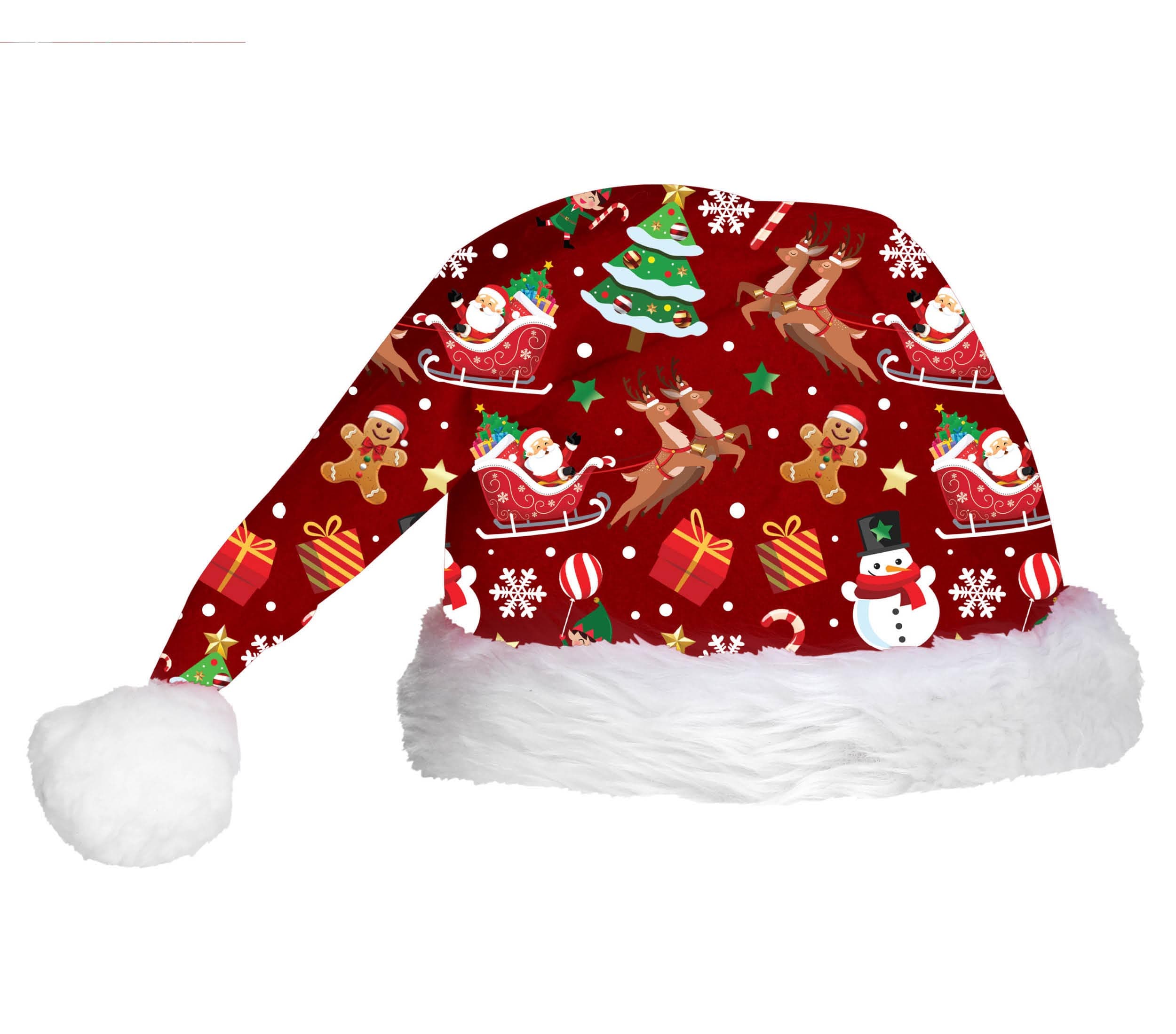 Julehat med print, til voksne