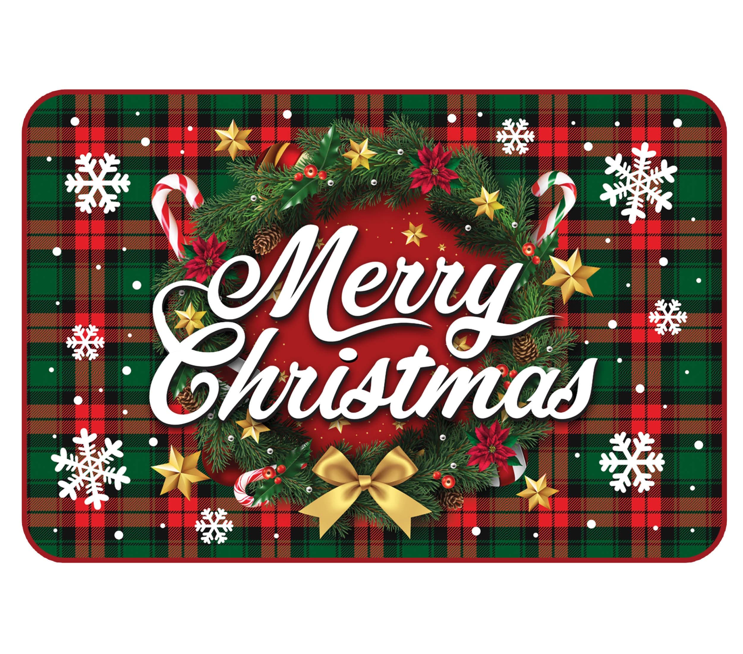 Juledørmåtte "Merry Christmas", 60 × 40 cm