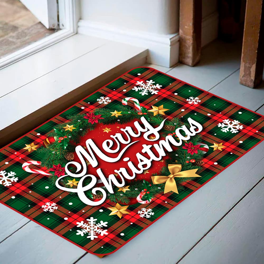 Juledørmåtte "Merry Christmas", 60 × 40 cm