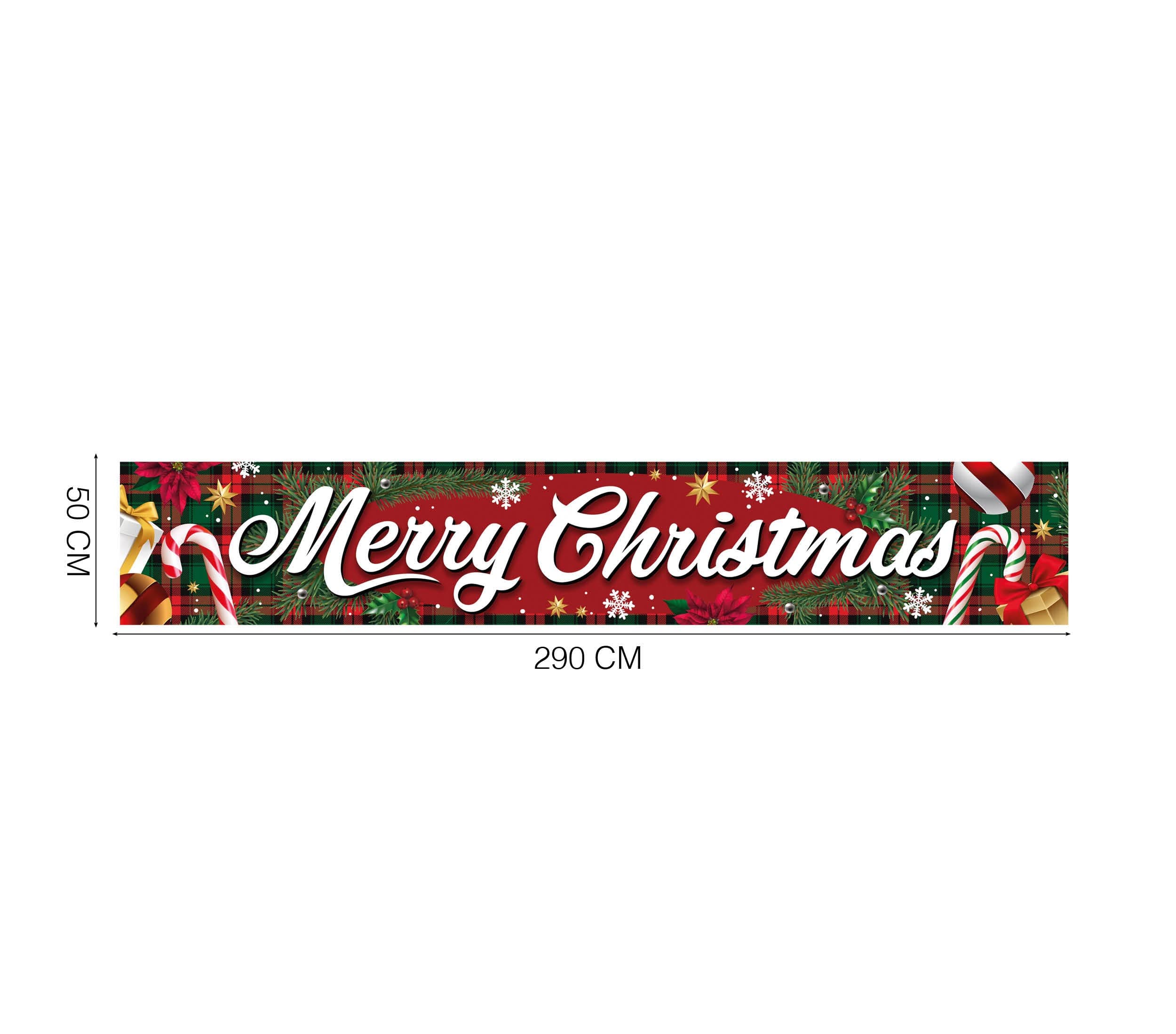 Stofbanner "Merry Christmas", 290 × 50 cm
