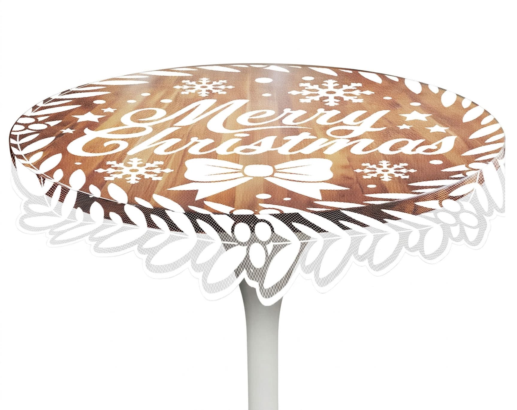 Rund blondedug "Merry Xmas" 100 cm