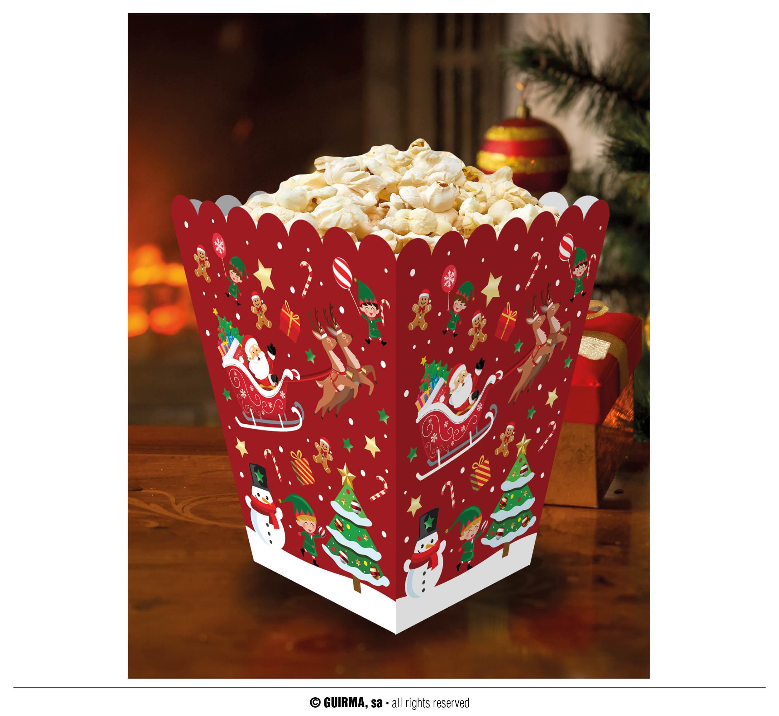 6 popcornæsker med slikstokke, 18 × 10,5 cm, pap