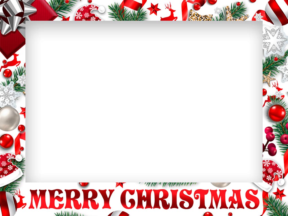 Photobooth-ramme "Merry Christmas", hvid, 80 × 60 cm