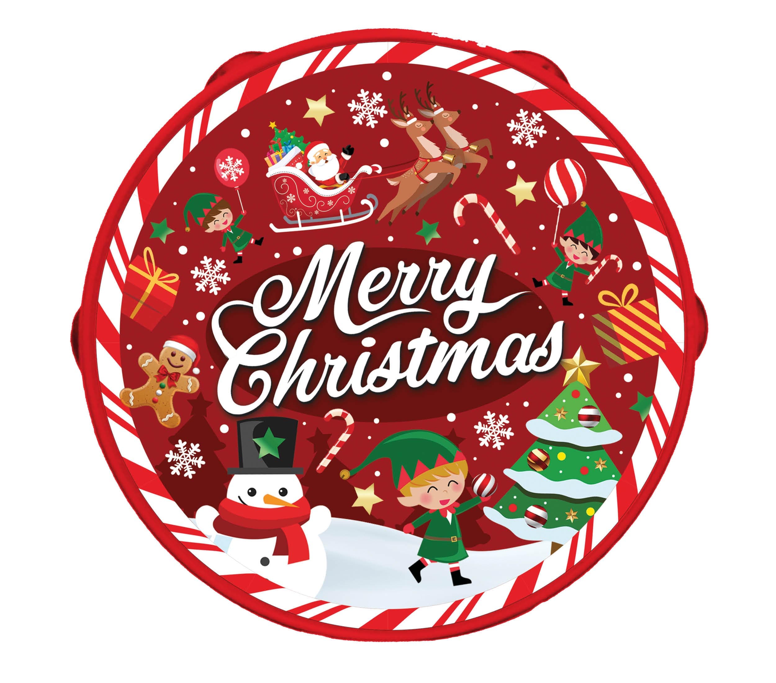 Tamburin "Merry Christmas" i PVC 17 cm