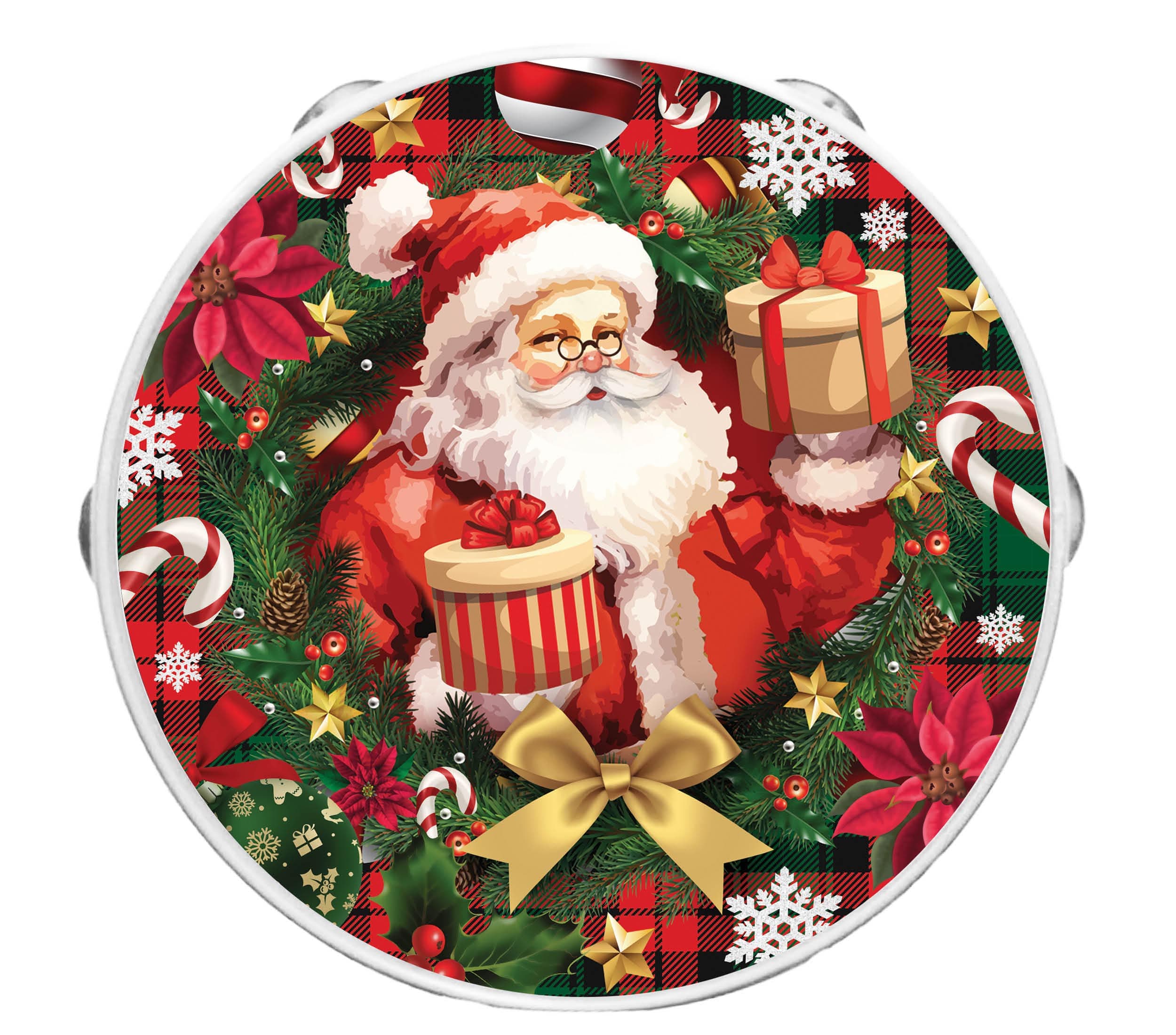 Julemandstamburin i PVC 17 cm