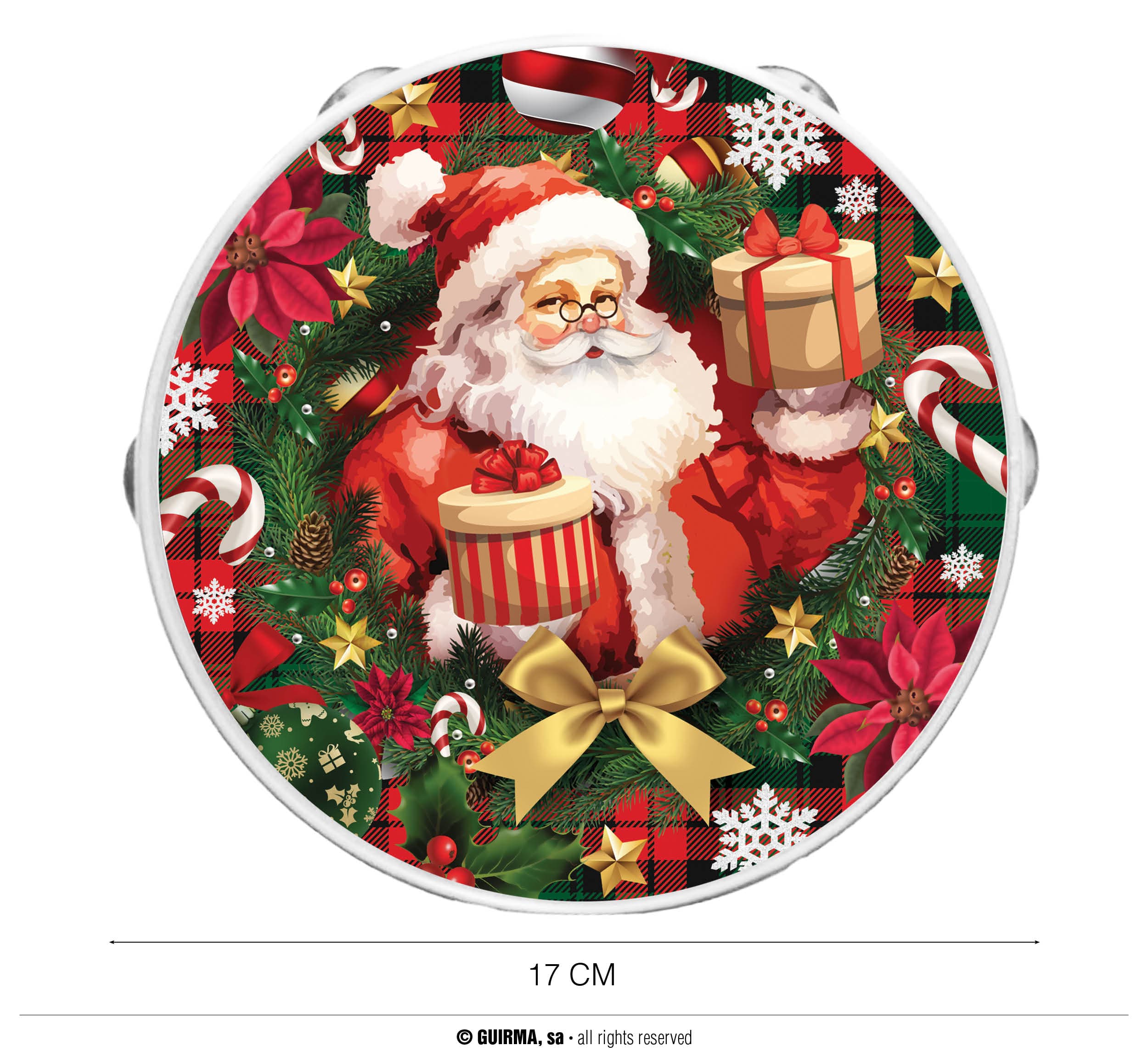 Julemandstamburin i PVC 17 cm